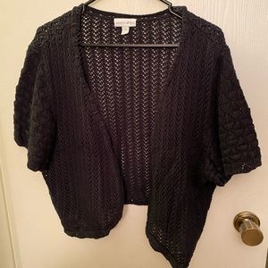 Black Fashion Bug Knit Bolero Cardigan 2X